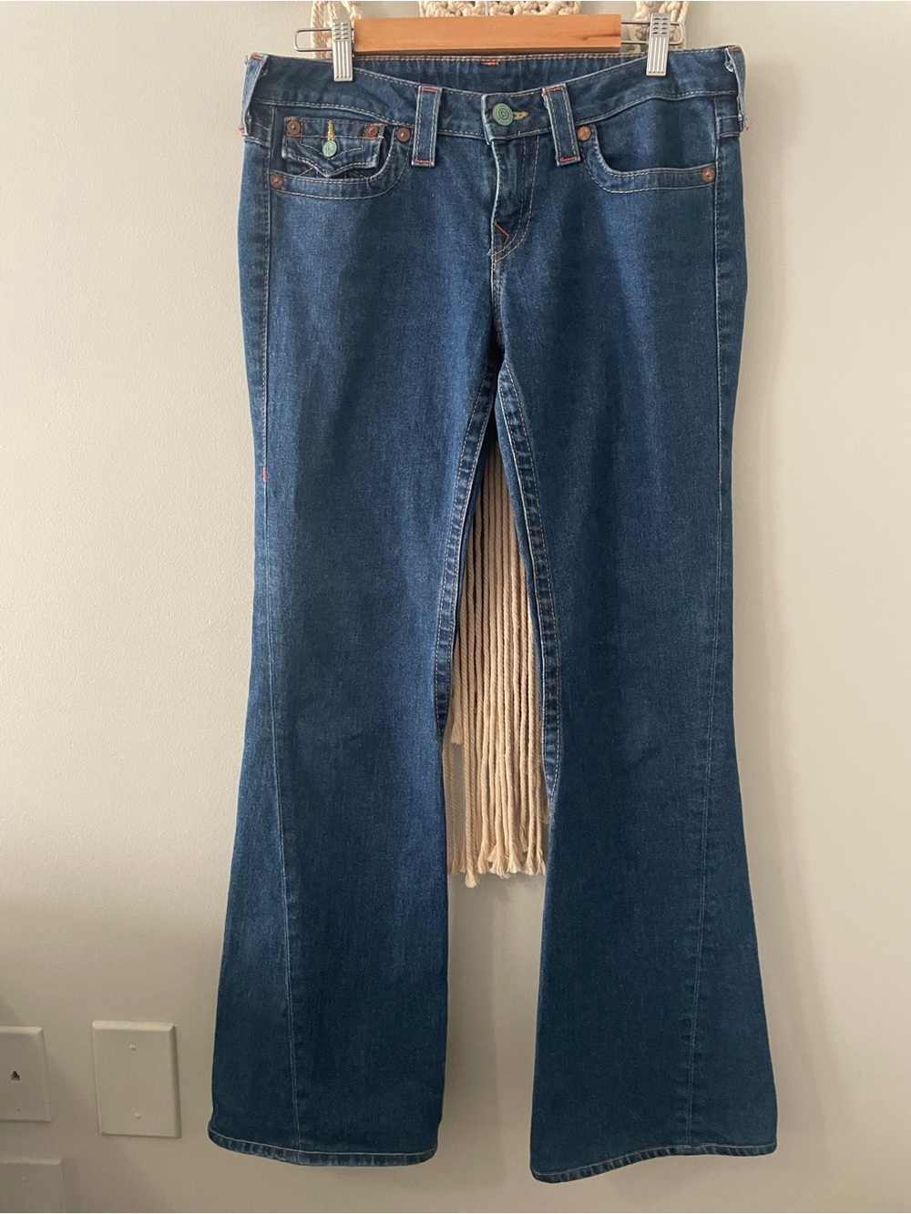 True Religion Women's Dark Blue Flare Jeans